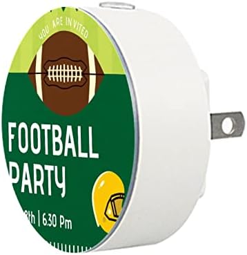 2 paketa Plug-in Nightlight LED Night Light Soccer Football Party 8. februara sa senzorom sumraka do zore za dječiju sobu, vrtić,