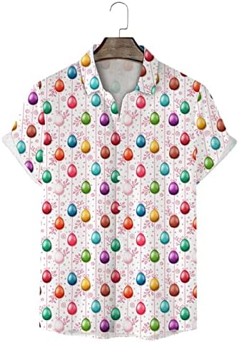 Uskršnja majica za muškarce Casual Easter Squad Bunny Button Havajska majica Aloha Košulja MENS polo majice Slim Fit visok