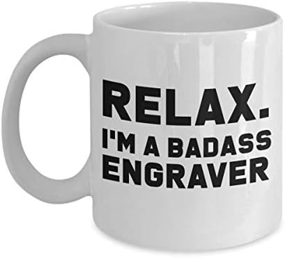 Badass engraver, poklon za graver, poklon graver, smiješni graver poklon, engraver krig, šalica gravura