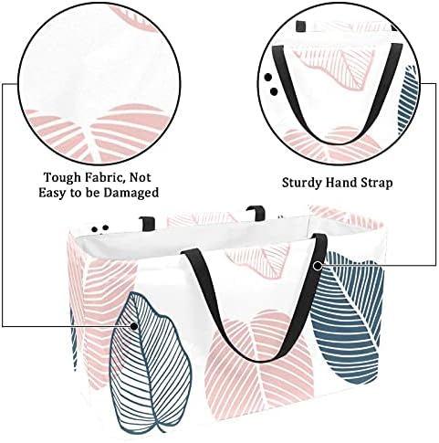 50L torbe za kupovinu cvjetno lišće u Ravnom stilu sklopiva kutija za kupovinu torba za namirnice sa ručkama, za višekratnu upotrebu