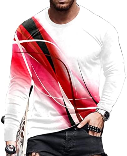 Muški dizajner T majice 2022 Christmas Funny 3D grafički ispis dugih rukava majica Ležerne vježbe plus veličine vrhova