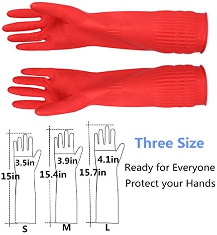 Yslon gumene rukavice za čišćenje kuhinjske rukavice za pranje posuđa 3 para, vodootporne rukavice za ponovno korištenje.