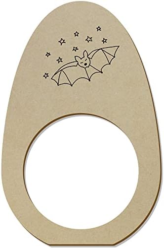 Azeeda 5 X 'Bat & Stars' Drveni prstenovi / držači