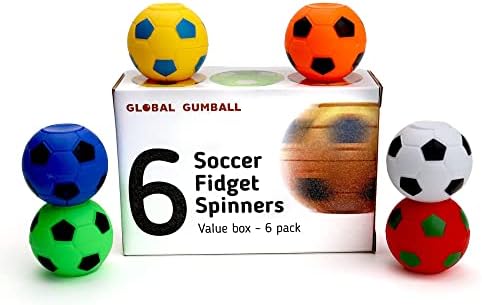 Entervending Fidget Spinners - 2 inča stresne lopte u poklon kutiji - 6 kom pogodnosti za fudbalske zabave za djecu - Mini Fidget