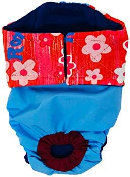Barkertime crveno cvijeće na Nebesko plavoj vodootpornoj Premium peleni za mačke, XL, bez pantalona za pantalone za pišanje, prskanje,