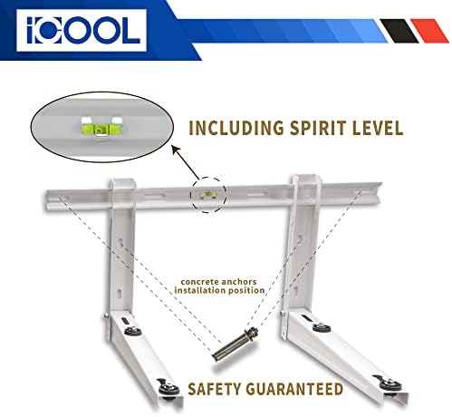 ICOOL Mini Split zidni nosač za 9000-36000 BTU Univerzalni klima uređaji, toplotne pumpe, kompresori i HVAC sistemi, vanjski nosač