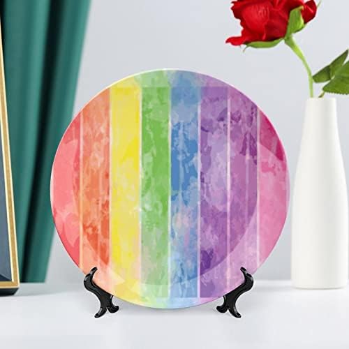 Falling Rainbow ispisana kost Kina Dekorativna ploča Okrugli ploča Ploča sa zaslonom za kućnu uredsku zidnu večeru