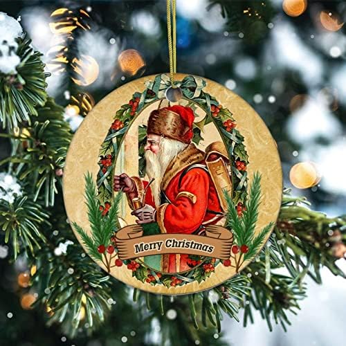 Cheyan Retro Božić tema Božić Ornament, božićno drvo ukras za Božić Home Decor Vintage papir tekstura Porculanski Ornament Božić viseći