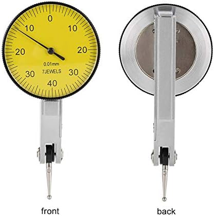 Walfront Precision 0.01 mm Indikator testiranja poluge mjerač set alata Gage sa sivim kućištem 0~0.8 mm/0.03 mjerni raspon, Indikator