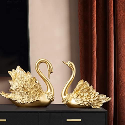 Bigjak Gold Swan Love Birds Par kip, kreativni vjenčanje za Valentinovo Poklon izražavajući vašu ljubav, vjenčani dekor figurice poklon