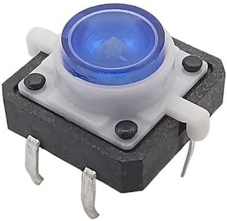 20pcs / lot osvetljeni 4pin taktni prekidač 12x12x7.3mm plavi zeleni orahni bijeli LED dugme za resetiranje momenta 12 * 12 * 7.3mm