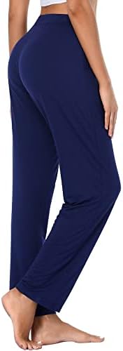 Annenmy Womens Yoga Duksevi sa džepovima ravna lagana udobnost visokih struka Stretch labavi znojne hlače