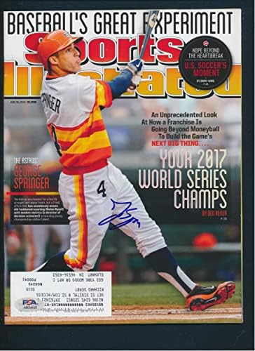 George Springer potpisao Sports Illustrated Autograph PSA / DNA AM24620-MLB magazini sa autogramom