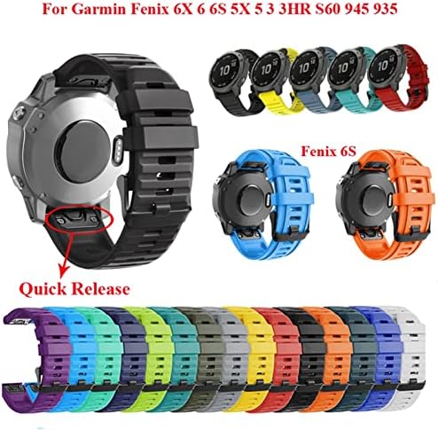 WTUKMO 20 22 26mm Sportski silikonski ručni zapet za garmin Fenix ​​7 7x 7s 6x 6 6S Pro 5x 5 5s Plus 3 3hr Easyfit Brzo oslobađanje