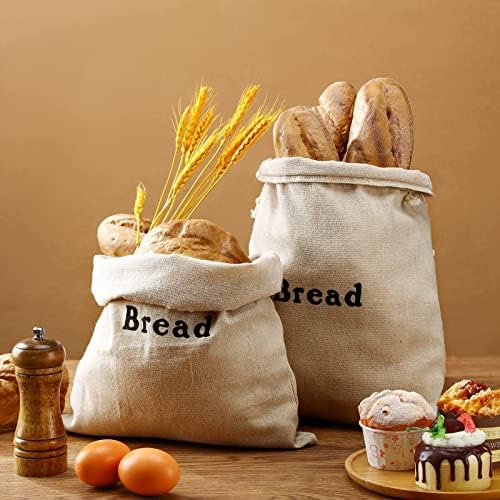 Lanene torbe za hljeb velike vreće za višekratnu upotrebu torbe za hljeb 12 x 15 inča Nebijeljene vekne peciva torbe ručno skladištenje