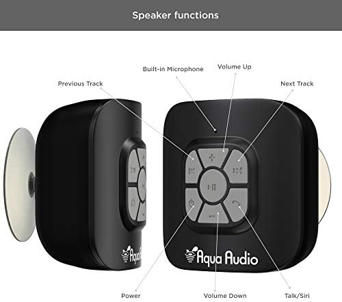 Aquaudio QZ-2Q0H-R3GO Cube vodootporni Bluetooth bežični zvučnik sa usisnom čašom i ugrađenim mikrofonom za sve Bluetooth medijske