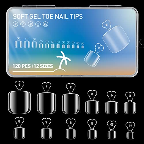 Aoraem lažni nokti na nogama 120KOM 12 Veličina Meki Gel full Cover Savjeti za nokte & amp ;1kom LED lampa za nokte sušilica za nokte