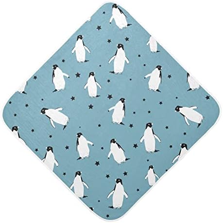 VVFelixl ručnik sa kapuljačom Penguins zvezda upijaju ručnike za bebe Pamučni mekani ručnik za kupanje za novorođenče, mališani 35x35in