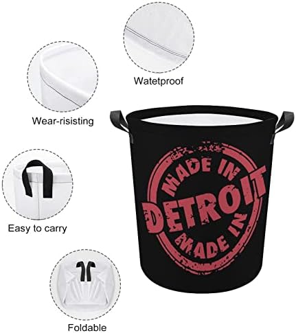 Made in Detroit korpa za veš sklopiva visoka korpa za odeću sa ručkama torba za odlaganje