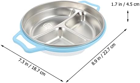 Vorcool od nehrđajućeg čelika podijeljeno večera metalna ploča od nehrđajućeg čelika jela jedenje posude tri sekcije za skladištenje hrane za kućne kuhinje Plave ploče za djecu