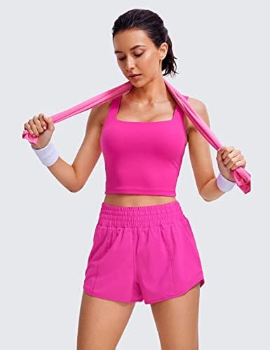 CRZ Yoga kratke hlače za trčanje visokog struka za žene 2.5 - Mesh Liner Quick Dry Sport Athletic Workout Shorts sa džepom sa zatvaračem