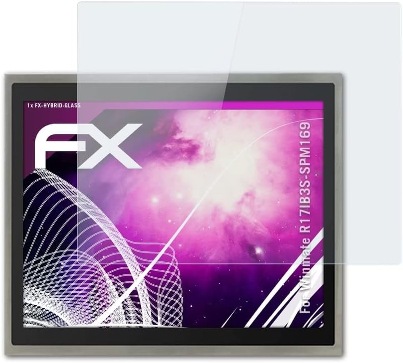 atFoliX zaštitni Film od plastičnog stakla kompatibilan sa Winmate R17IB3S-SPM169 zaštitom stakla, 9h Hybrid-Glass FX staklenom zaštitom