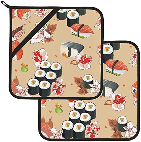 Japanski ukusni suši Hrana vruća jastučića za kuhinjski šalter otporan na toplinu Držač 2 kom kuhinjski ručnici i nosač lonca 5 ×