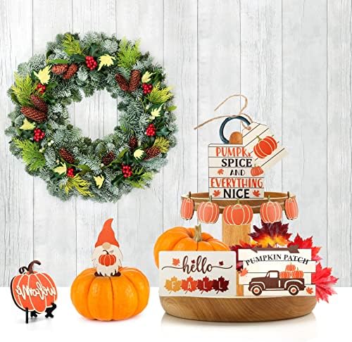 11 komada jeseni dekor ladice, jeseni ladici za jelo predmete Zahvalnice Harved bundeve gnome Truck Drveni ladici Znak, jeseni znakovi