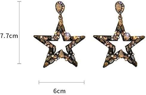 Misgrace Zlatne ženske minđuše na minđuše na kristalno kristalno kristalno kristalno zvezda na nakitu za brisanje za brisanje