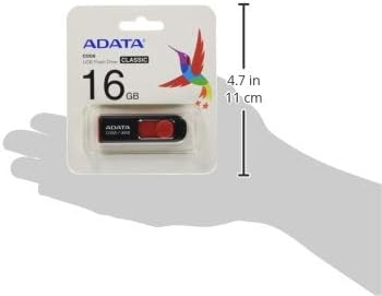 A-podatkovna tehnologija C008 16GB USB 2.0 izvlačenje bljeskalice bez kapka, crna / crvena