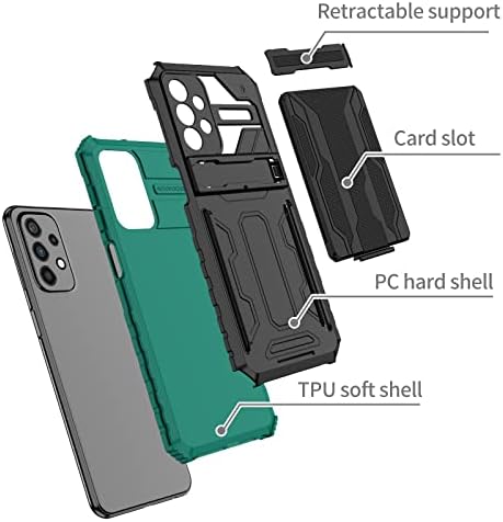 Zaštitna futrola Kompatibilna sa Samsung Galaxy A23 4G / 5g futrolom sa držačem paketa sa karticama, zaštita od vojne ocjene TEAGE