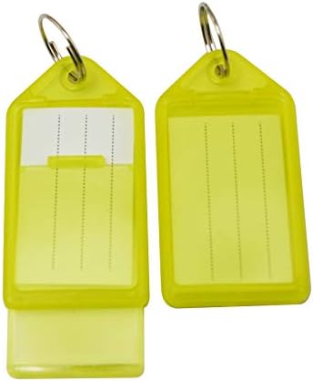 Fenggtonqii Privjesci za ključeve identifikacijske oznake za prtljag sa privjeskom za ključeve 2.2 X1.1 u boji prozirno žuto pakovanje od 10