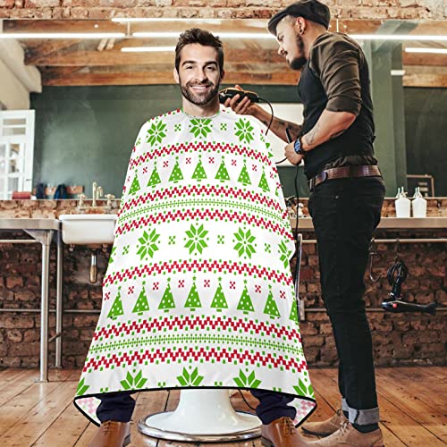 Vissunny Božićne stabla norveški pleteni uzorak Barber ogrtač poliester salon za rezanje kose Cape pregača antistatička frizura za