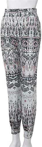 Grge Beuu Ženske duge pantalone High Shabes Hlače Casual Boho Print Dukset Lako plaže udobne salone sa džepovima