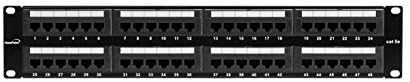 NaVepoint 48-port CAT5E UTP nezaštićen patch panel za 19-inčni wallmount ili wallmount ethernet mrežu 2u crna