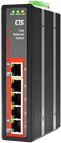 IFS-500E - 5 / 100Base-TX brzi Ethernet industrijski prekidač, -40 do 75 Celzijusa, DIN nosač šine