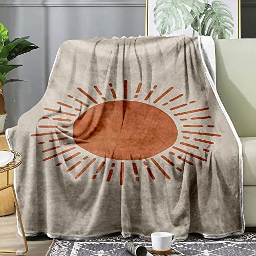 Sebkq Boho sunce i moon pokrivač dvostrano pokrivač bacanja, pogodno za odrasle i djecu na sofi, auto, spavaći za krevet toplo udobne