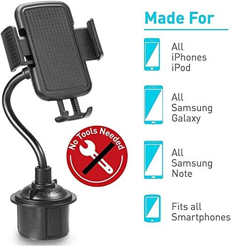 Emoly držač za čaše za automobil nosač za telefon sa dužim vratom i 360 rotirajućom postoljem za mobilni telefon iPhone11 / Pro / Xs / Max / X / XR / 8 / 8 Plus, Samsung Note10 / S10 / S9 / S8