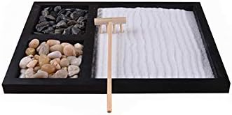 Topincn Desktop Meditacija Yoga Zen Garden Kit Japanski tabela Rock Sand Sand Chakra Shrine oltar Japanski Zen Decor Home Office Desk