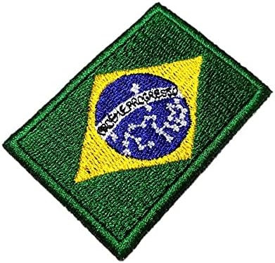 BBR254T Brazilski amblem za zastavu vezeno zakrpano željezo ili šivanje 2,36 × 1,65 u