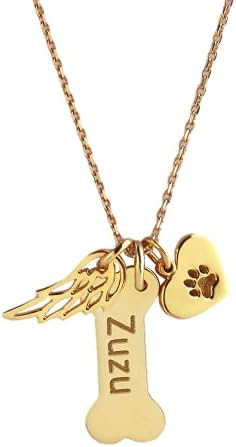 Elefezar 925 Srebrna ogrlica sa imenom kostiju sa kućnim ljubimcima Paw personalizovani Memorijalni pokloni za ljubitelje kućnih ljubimaca