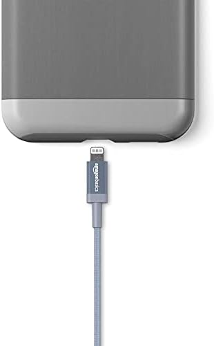 Basics najlon USB-a do munje kabela, MFI certificirani punjač za Apple iPhone 14 13 12 11 x XS PRO, pro max, plus, iPad, tamno siva,