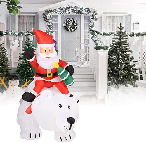 YOSOO božićne ukrase na naduvavanje, polieste santa medvjeda ukras sa LED svjetlom za božićnu vanjsku dvorišnu zabavu Patio dekor