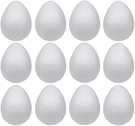 Crafjie pjena jaja 12pcs 4,72 inčni bijeli plafti polistiren jaja glatka za proljetni uskršnji Halloween Božićni zanat za zanatstvo