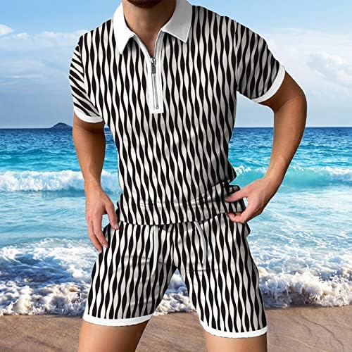 TrackSUIT za muškarce postavljeni muškarci proljeće ljeto Top kratkih odijela kratki rukav patentni zatvarač rever-tractickied modnog