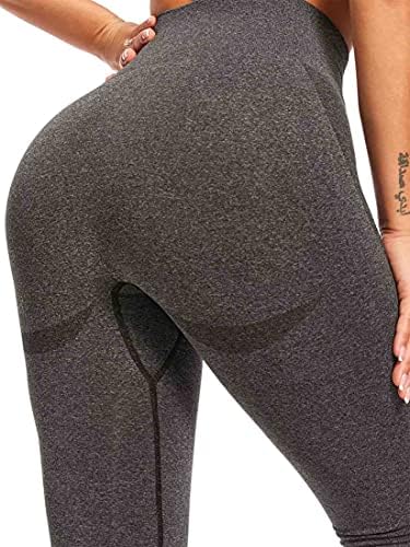 Woeie guza za podizanje kompresije čvrsto sive visoke struk joge hlače bešavne tajice za kontrolu trbuha za žene
