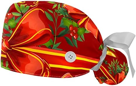 2 Pakovanja hirurških kapa s duksevima Prozračni bouffant šeširi Duga kose Podesiva medicinska sestra piling kapice Božićne kuglice