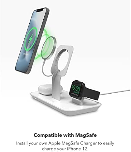 Mophie 3-IN-1 Magsafe Bežični štand za punjenje za Apple iPhone, Airpods / Airpods Pro & Watch, 15W Super-brz punjenje, elegantna