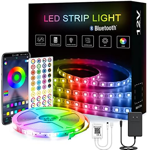 Licricy 32.8 ft LED svjetla za spavaću sobu, LED trake svjetla Bluetooth LED svjetla sa kontrolom aplikacije daljinsko RGB Led svjetlo