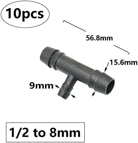 16mm do 8 mm 10 mm Tee priključak Redukter cijevi cijev za cijev za vodu prijelazni spoj za lakat adapter 10pcs